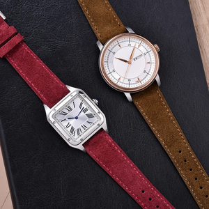 Max Suede Leather Watch Strap Dark Brown