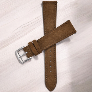 Max Suede Leather Watch Strap Dark Brown