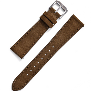 Max Suede Leather Watch Strap Dark Brown