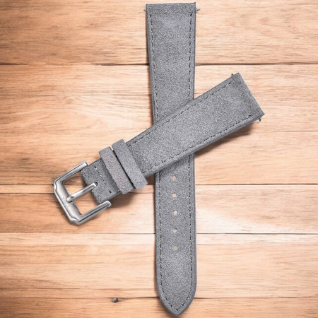 Max Suede Leather Watch Strap Grey