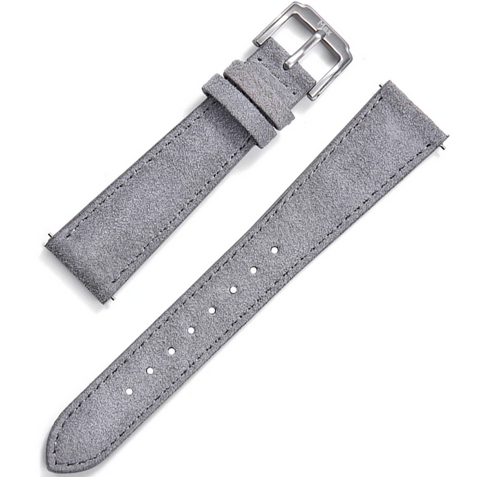 Max Suede Leather Watch Strap Grey