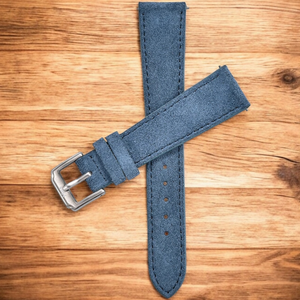 Max Suede Leather Watch Strap Light Blue