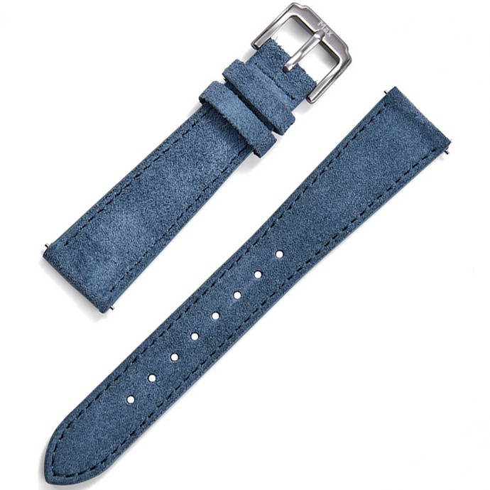 Max Suede Leather Watch Strap Light Blue