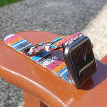 Load image into Gallery viewer, Max Tribal Fabric Watch Strap Compatible with all Apple iWatch Red/Blue Multi-Coloured