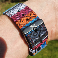Load image into Gallery viewer, Max Tribal Fabric Watch Strap Compatible with all Apple iWatch Red/Blue Multi-Coloured