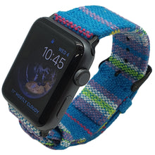 Load image into Gallery viewer, Max Tribal Fabric Watch Strap Compatible with all Apple iWatch Blue Multi-Coloured