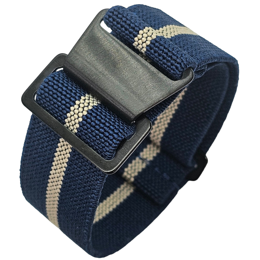 Max French Marine Nationale Elastic Watch Strap Blue Khaki PVD