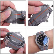 Load image into Gallery viewer, Max French Marine Nationale Elastic Watch Strap Grey/Orange