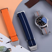 Load image into Gallery viewer, Max French Marine Nationale Elastic Watch Strap Grey/Orange