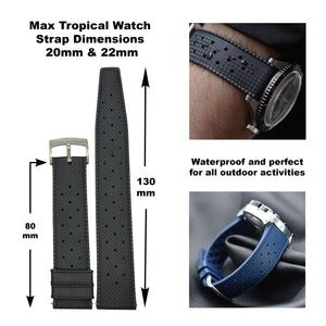 Max Tropical Watch Strap Black/Black
