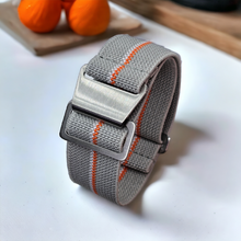 Load image into Gallery viewer, Max French Marine Nationale Elastic Watch Strap Grey/Orange/White