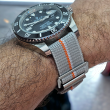 Load image into Gallery viewer, Max French Marine Nationale Elastic Watch Strap Grey/Orange/White